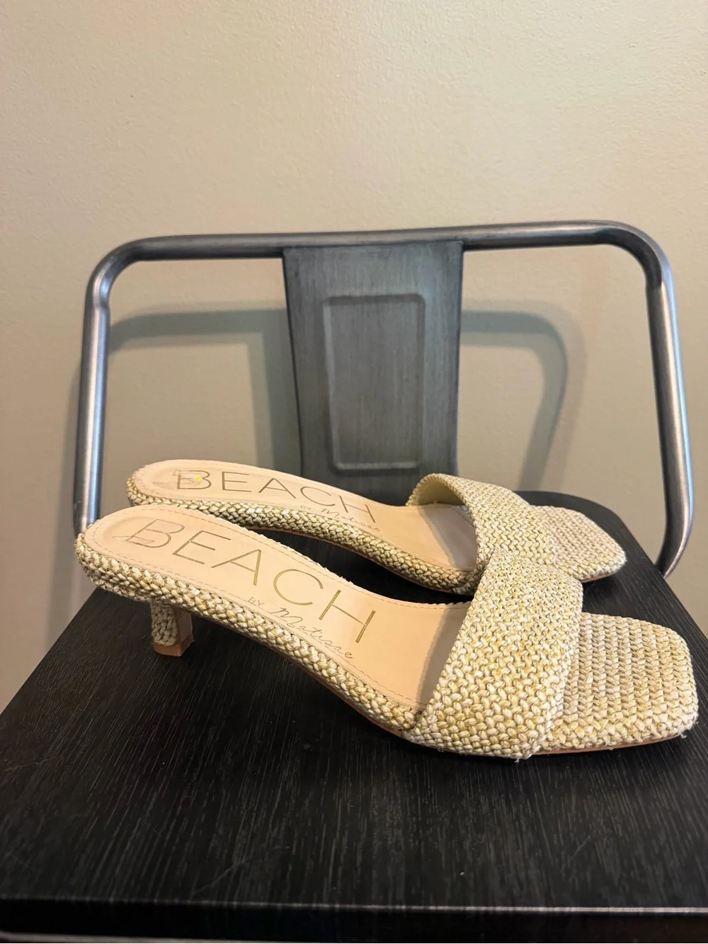 Beach by Matisse Capricorn Raffia Kitten Heel Slides Size 9